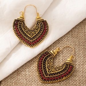 Braided Detail Gold Plated  Hoop Earrings